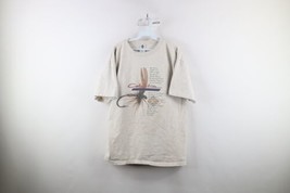 Vintage 90s Columbia Mens XL Distressed Spell Out Fly Fishing T-Shirt Gray USA - £38.62 GBP