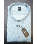 HUGO BOSS Uomo Lukas Turchese/Aqua Scozzese Cotone Business Camicia Casu... - $1,091.98 MXN