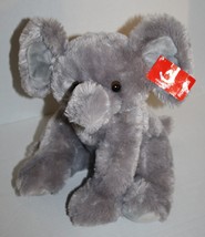 Aurora Baby Elephant 12" Sits Gray Plush Grey Stuffed Animal Soft Toy Tag 50239 - $19.35