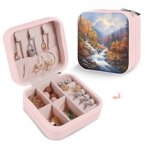 Leather Travel Jewelry Storage Box - Portable Jewelry Organizer - Flow - $15.47