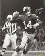 Y.A. Tittle signed New York Giants B&W Passing Vertical 16x20 Photo HOF 71 - $42.95
