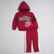 Boys Jacket &amp; Sweat Pants 2 Pc Disney Cars Red Zip Up Toddler Outfit-sz ... - $14.85