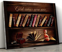 Book Lover God Says You Are Unique Special Lovely Strong Chosen Library Poster 1 - £12.78 GBP