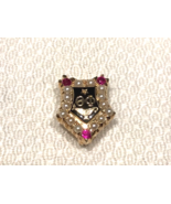 Theta Phi 14k Yellow Gold Pin With Rubies Seed Pearls Engraved 1929 - $288.09 CAD