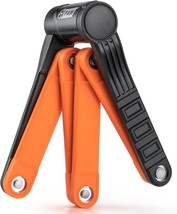 Folding Bike Lock With 3 Keys - Anti Theft Strong Security Bicycle, Orange - £30.89 GBP