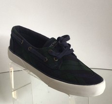NEW SPERRY TOP-SIDER Plaid Two-Eyelet Sneakers, Navy/Green (Size 5.5 M) - £31.93 GBP