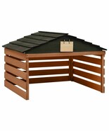 vidaXL Lawn Mower Garage Black and Brown Solid Firwood Medium Sturdy - $371.07 CAD