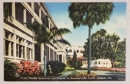  Sanitarium &amp; Hospital Lake Estelle Orlando,FL Linen Postcard - £7.77 GBP
