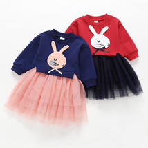 Cute Bunny Newborn Baby Girl Long Sleeve Knit Tutu Dresses Kids Party Sk... - £12.78 GBP