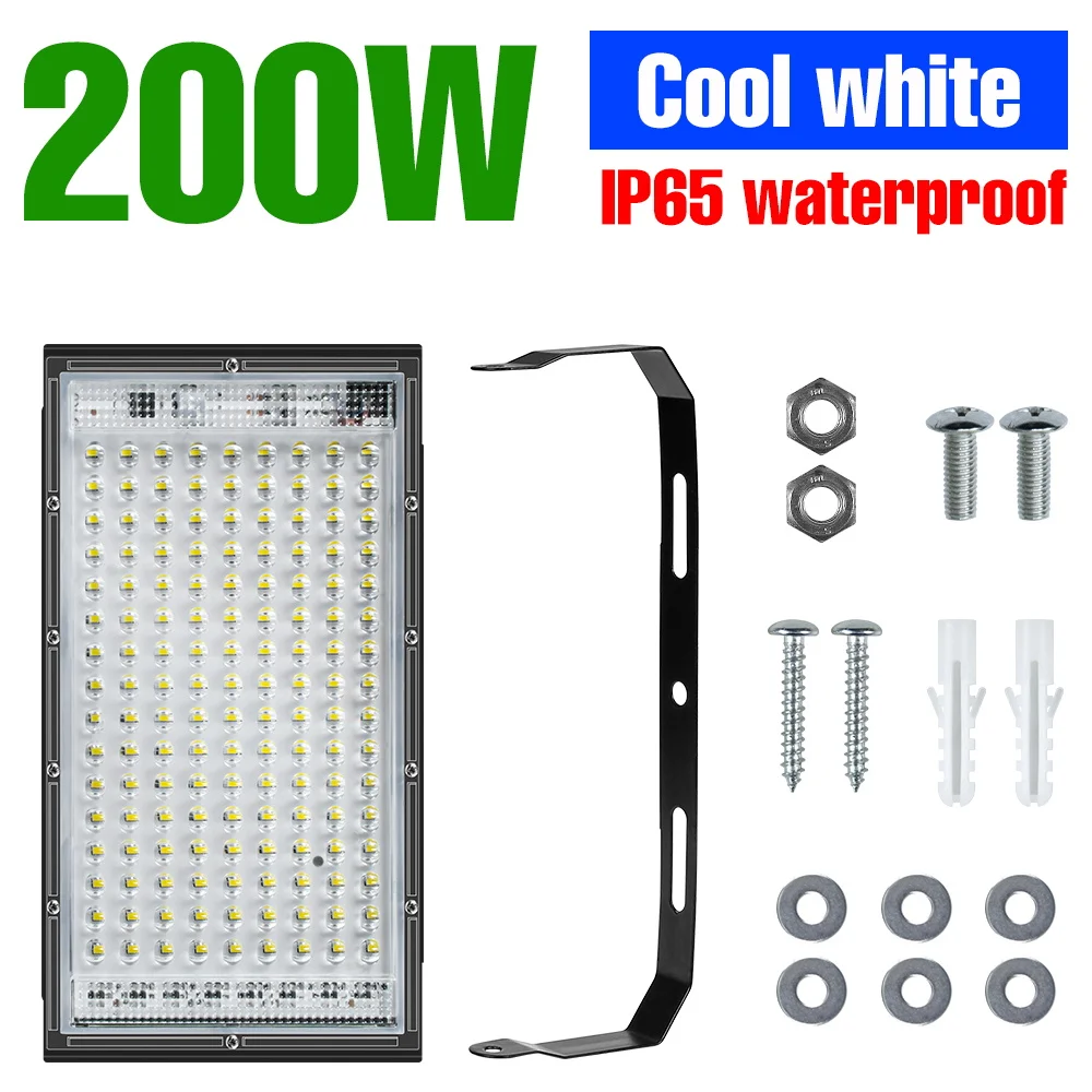 200W LED Flood Light 220V Spotlight Waterproof Wall Lamp Foco LED Floodlight Hig - £163.09 GBP