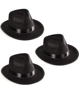 Funny Party Hats Black Fedora Gangster Hat Costume, One size - Set of 3 ... - €19,59 EUR