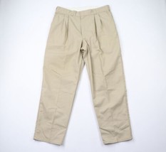 Vintage 90s Dickies Mens Size 38x32 Distressed Wide Leg Mechanic Pants Beige USA - £53.56 GBP