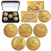 2023 24K Gold American Women Quarters 5-Coin Genuine U.S. Set With Display Box - £17.25 GBP