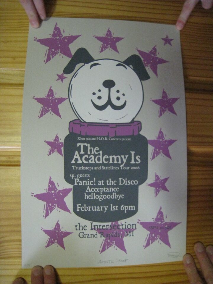 The Academy is Poster Panic! At The Disco panic February 1st Doghead - $137.57