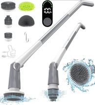 Electric Spin Scrubber, Shower Scrubber with LED Display &amp; 5 Replacement Scrubbe - £64.75 GBP