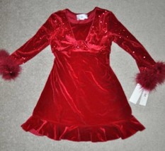 Girls Dress Christmas Iz Byer Red Bolero Long Sleeve Sequined Holiday Party-sz 4 - £29.28 GBP