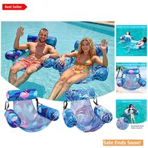 Ergonomic Inflatable Pool Float Chairs - 2 Pack, 200 lb Capacity, Tropic... - $65.29