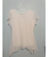 Shannon Ford New York Womens Top Shirt Blouse White Lace Polka Dot Size XL - £7.86 GBP