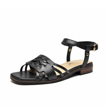 Gladiator Sandals Women Cow Leather Crossed-over Straps Metal Buckle Ankle Strap - £113.40 GBP