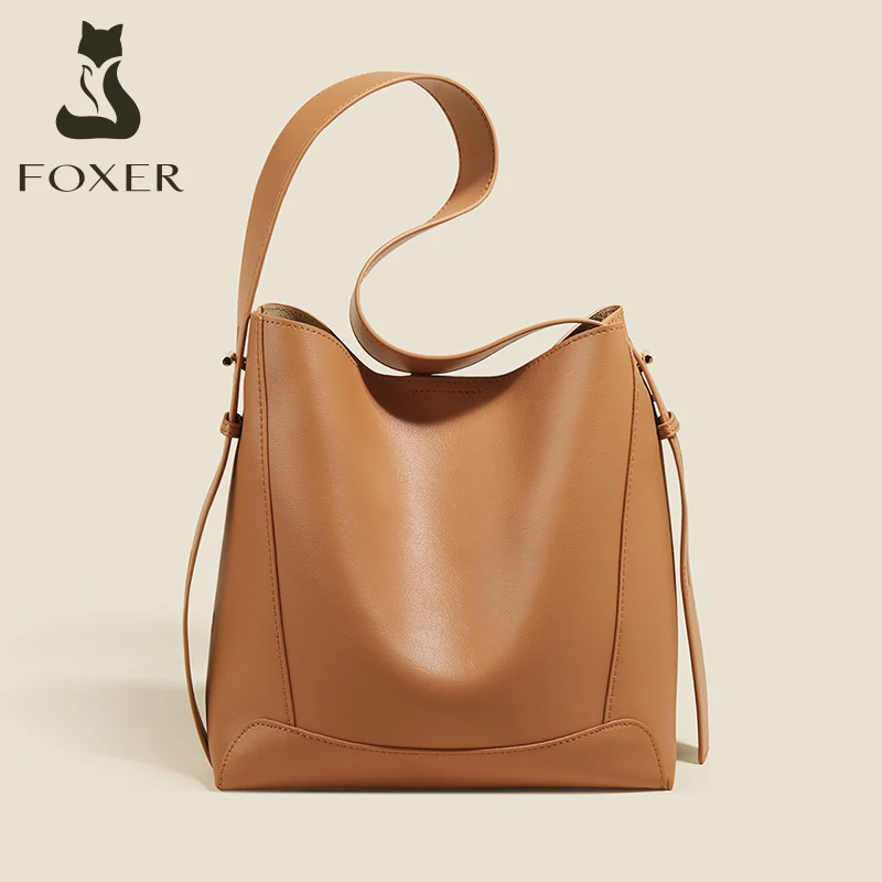 FOXER Classic Split Leather Shoulder Crossbody Bag Large Capacity Office... - $207.67