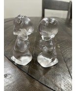 FENTON Boy and Girl-Kids Praying Crystal Velvet Glass Figurines Labeled ... - $27.06 CAD