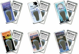 Salt Lake City FootWhere® Souvenir Fridge Magnets. 6 Piece Set. Made in USA - £25.95 GBP