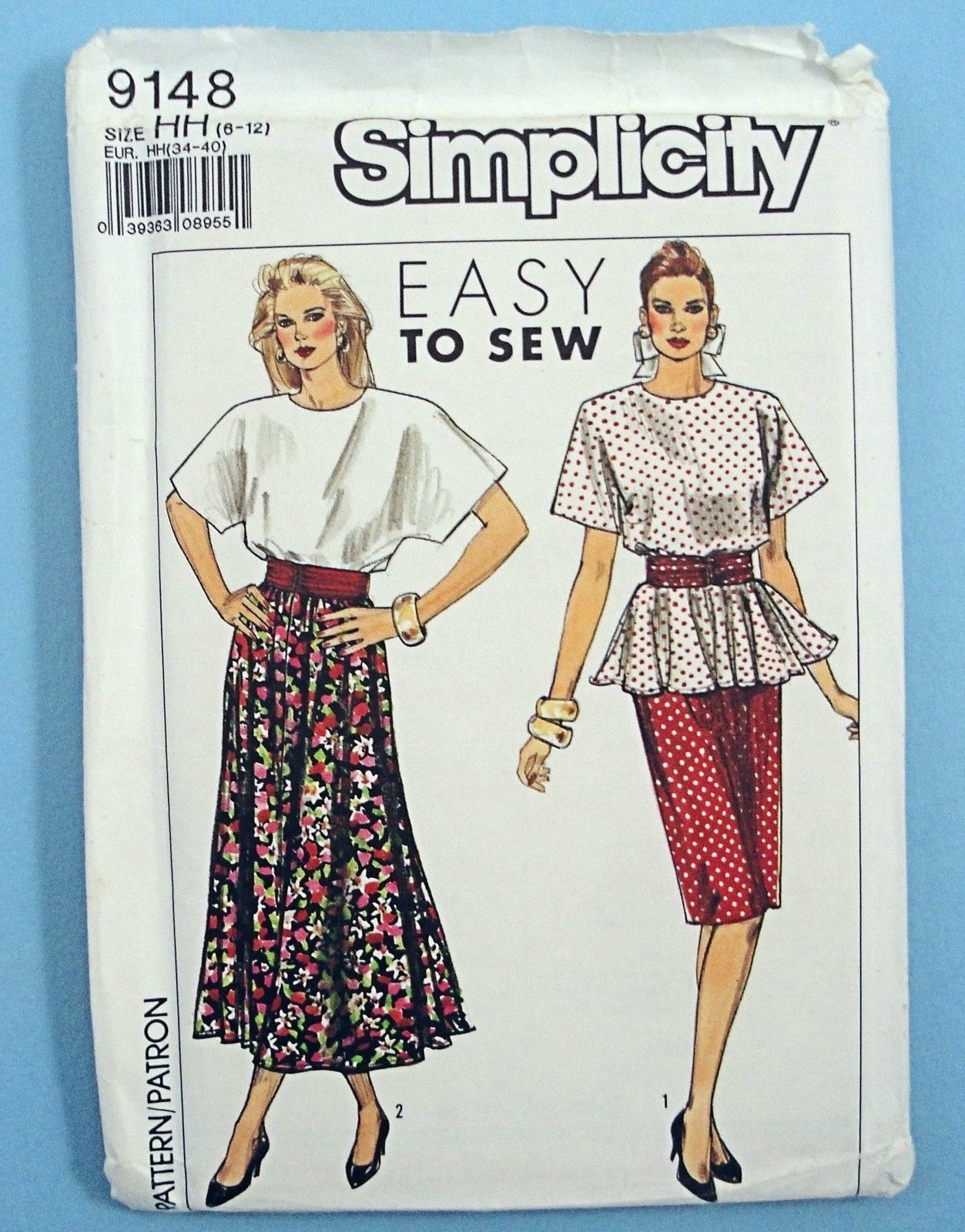 Simplicity 9148 Easy To Sew 1 or 2 Pc Dress and Cummerbund Womens or Petite 6-12 - $3.91
