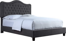 Rosevera Gina Turin Upholstered Tufted Polyester Panel Bed With, Charcoal - £235.18 GBP