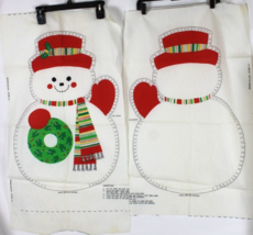 Snowman Pattern 7411 Spring Mill Cut and Sew Plush 28&quot; Long Red, White &amp; Green - £11.06 GBP