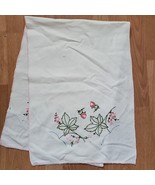 Vintage Table Runner Handmade Embroidery Flowers Strawberries FOR CRAFTI... - €9,55 EUR