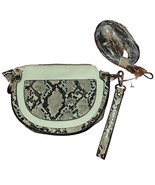 Snakeskin Print Clutch Bag Purse Wristlet With Detachable Shoulder Strap... - $19.56