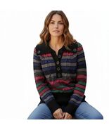 Vintage 1990s Y2K DKNY Jeans Pink Green Striped Long Sleeve Sweater Small S - $149.99