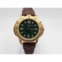 Vintage 1994 Guess Watch Womens New Battery Green Dial Gold Tone 30mm - £17.97 GBP