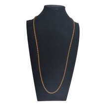 Antique Brass Tone Chain Necklace 30&quot;  Belcher Rolo Style 4mm Heavy - $9.46