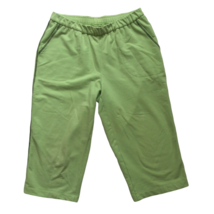 Allison Daley Vintage 90s Sport Capri Pants Size M Green Knit Casual Wear - £24.52 GBP