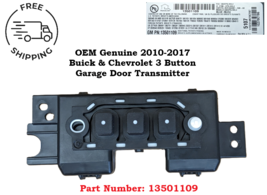 13501109 OEM GM Lacrosse Malibu Volt Garage Door Opener HomeLink Module ... - $29.69