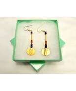 Brass &amp; Beads Drop Earrings, 2&quot; w/Fish Hook, Vintage Costume Jewelry, JW... - $163.61 MXN