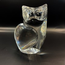 Orrefors Sweden VTG Crystal Owl Signed Olle Alberius 4285-111 5lb Paperweight - £60.39 GBP