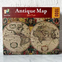 Antique Map 1000 Piece Puzzle by Go! Games 19-1/2&quot; x 30-5/8&quot; - Complete - $11.35