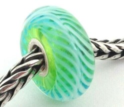 Authentic Trollbeads Turquoise Feather Glass Charm , 61370 New - £17.76 GBP