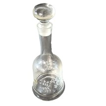 Europe Collection Crystal Decanter Glass Stopper Etched 13&quot; Made In Turk... - $54.44