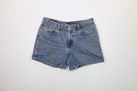 Vintage 90s Ralph Lauren Womens 8 Distressed Spell Out Denim Jean Shorts Blue - £30.82 GBP