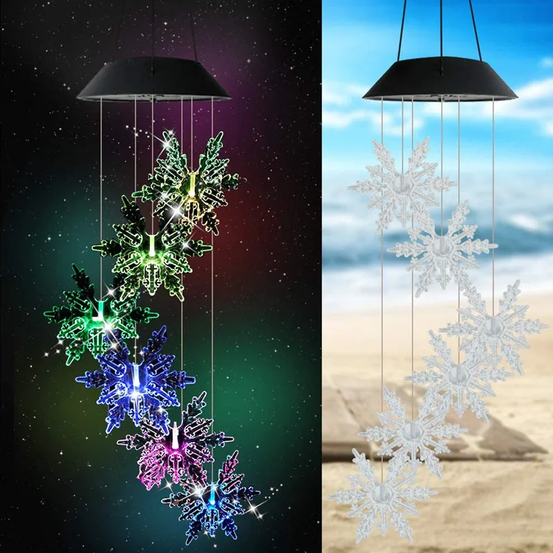 LED Solar Wind Chime Crystal Ball Hummingbird Wind Chime Light Color Changing Wa - £63.74 GBP