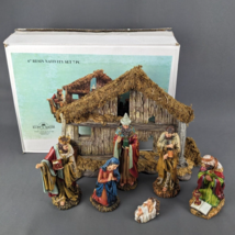 Kurt S Adler Christmas Nativity Scene with Stable Set 7 Piece Resin 6in C7104 - £26.96 GBP