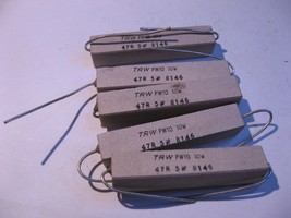 TRW PW10 Ceramic Cement 47 Ohm 5% 10W Resistor High Power 47R - NOS Qty 5 - $9.49