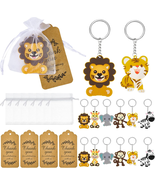 54 Pieces Cute Jungle Animal Keychains Safari Baby Shower Decorations Zo... - $268.28 MXN