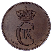 1875 Denmark 2 Ore Coin In XF, KM# 793.1 - $98.74