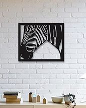LaModaHome Zebra Designed Wall Decorative Metal Wall Art Black Wall Décor,Living - £44.26 GBP