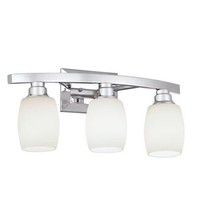 Allen + Roth 21&quot; 3-Light Chrome Modern Contemporary Vanity Bathroom Light - £33.27 GBP