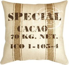 Cacao Bean Brown Print Throw Pillow, Complete with Pillow Insert - £58.70 GBP